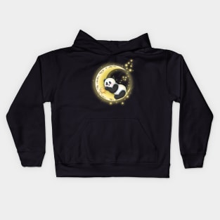 Panda Sleeping On Moon Kids Hoodie